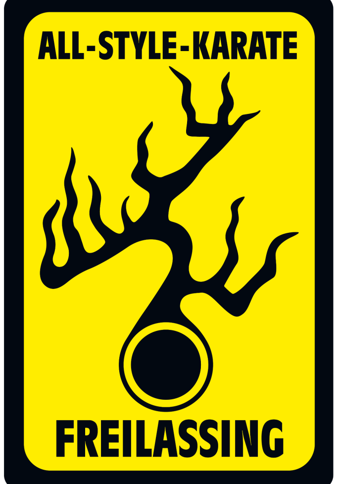 All-Style-Karate Freilassing Schwarzes Logo mit stilisiertem Baum und der Aufschrift "ALL-STYLE-KARATE FREILASSING".